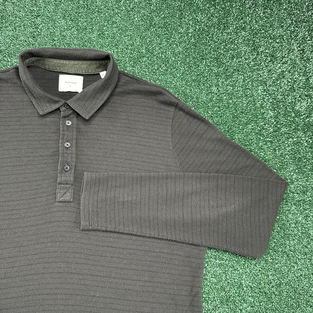 Billy Reid Polo Men's Long Sleeve Shirt Size Large Green Stretch